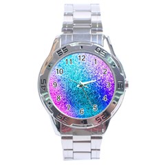 Rainbow Color Colorful Pattern Stainless Steel Analogue Watch