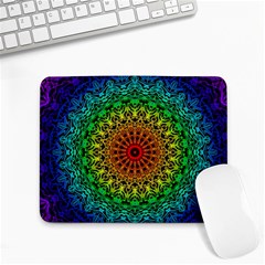 Rainbow Mandala Abstract Pastel Pattern Small Mousepad by Grandong