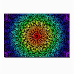 Rainbow Mandala Abstract Pastel Pattern Postcard 4 x 6  (pkg Of 10) by Grandong