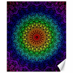 Rainbow Mandala Abstract Pastel Pattern Canvas 8  X 10  by Grandong