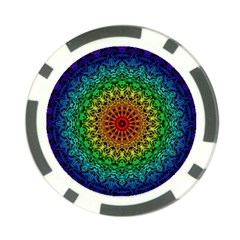 Rainbow Mandala Abstract Pastel Pattern Poker Chip Card Guard by Grandong