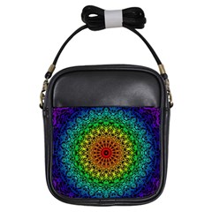 Rainbow Mandala Abstract Pastel Pattern Girls Sling Bag by Grandong