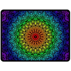 Rainbow Mandala Abstract Pastel Pattern Fleece Blanket (large) by Grandong