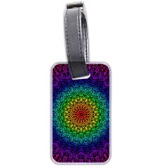 Rainbow Mandala Abstract Pastel Pattern Luggage Tag (two Sides) by Grandong