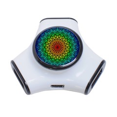 Rainbow Mandala Abstract Pastel Pattern 3-port Usb Hub by Grandong