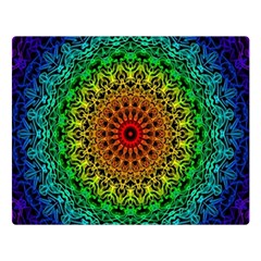 Rainbow Mandala Abstract Pastel Pattern Two Sides Premium Plush Fleece Blanket (large) by Grandong