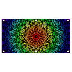 Rainbow Mandala Abstract Pastel Pattern Banner And Sign 4  X 2  by Grandong