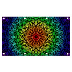 Rainbow Mandala Abstract Pastel Pattern Banner And Sign 7  X 4  by Grandong