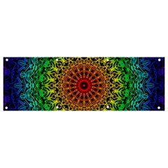 Rainbow Mandala Abstract Pastel Pattern Banner And Sign 9  X 3  by Grandong