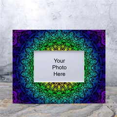 Rainbow Mandala Abstract Pastel Pattern White Tabletop Photo Frame 4 x6  by Grandong