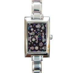 Shiny Winter Snowflake Rectangle Italian Charm Watch by Grandong