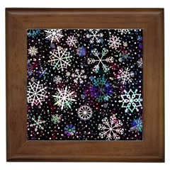 Shiny Winter Snowflake Framed Tile by Grandong