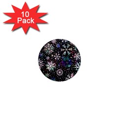 Shiny Winter Snowflake 1  Mini Magnet (10 Pack)  by Grandong