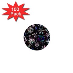 Shiny Winter Snowflake 1  Mini Buttons (100 Pack)  by Grandong