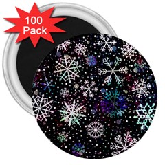 Shiny Winter Snowflake 3  Magnets (100 Pack) by Grandong