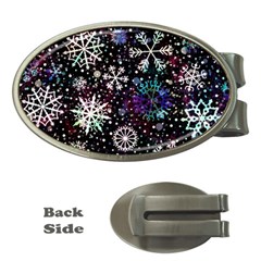 Shiny Winter Snowflake Money Clips (oval)  by Grandong