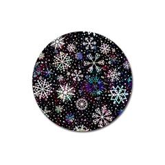 Shiny Winter Snowflake Magnet 3  (round) by Grandong