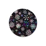 Shiny Winter Snowflake Magnet 3  (Round) Front