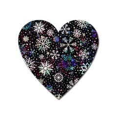 Shiny Winter Snowflake Heart Magnet by Grandong