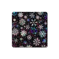 Shiny Winter Snowflake Square Magnet by Grandong