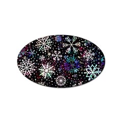 Shiny Winter Snowflake Sticker Oval (10 Pack) by Grandong