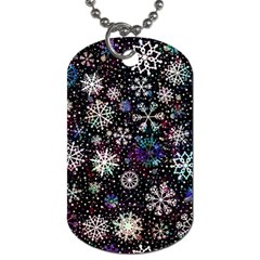 Shiny Winter Snowflake Dog Tag (two Sides) by Grandong