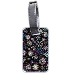 Shiny Winter Snowflake Luggage Tag (two Sides) by Grandong