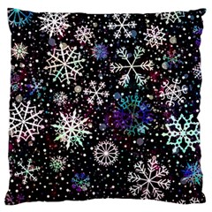 Shiny Winter Snowflake Large Cushion Case (two Sides) by Grandong