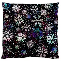 Shiny Winter Snowflake Standard Premium Plush Fleece Cushion Case (one Side) by Grandong