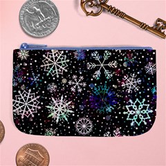 Shiny Winter Snowflake Large Coin Purse by Grandong