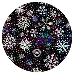 Shiny Winter Snowflake Round Trivet