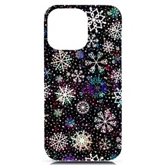 Shiny Winter Snowflake Iphone 14 Pro Max Black Uv Print Case by Grandong