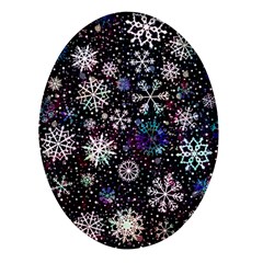 Shiny Winter Snowflake Oval Glass Fridge Magnet (4 Pack) by Grandong