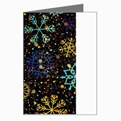 Gold Teal Snowflakes Greeting Card