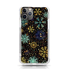 Gold Teal Snowflakes Iphone 11 Pro 5 8 Inch Tpu Uv Print Case by Grandong