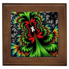 Kaleidoscopic Tropic Framed Tile by Grandong