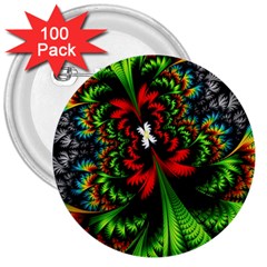 Kaleidoscopic Tropic 3  Buttons (100 Pack)  by Grandong