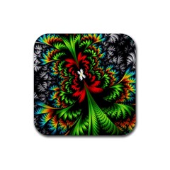 Kaleidoscopic Tropic Rubber Coaster (square) by Grandong