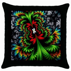 Kaleidoscopic Tropic Throw Pillow Case (black) by Grandong