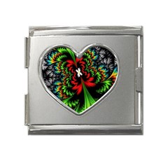 Kaleidoscopic Tropic Mega Link Heart Italian Charm (18mm) by Grandong