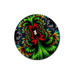 Kaleidoscopic Tropic Rubber Round Coaster (4 Pack) by Grandong