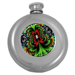 Kaleidoscopic Tropic Round Hip Flask (5 Oz) by Grandong