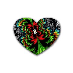 Kaleidoscopic Tropic Rubber Heart Coaster (4 Pack) by Grandong