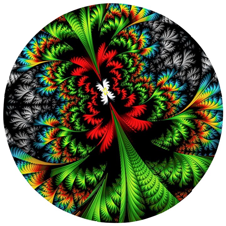 Kaleidoscopic Tropic Wooden Puzzle Round