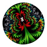 Kaleidoscopic Tropic Round Glass Fridge Magnet (4 pack) Front