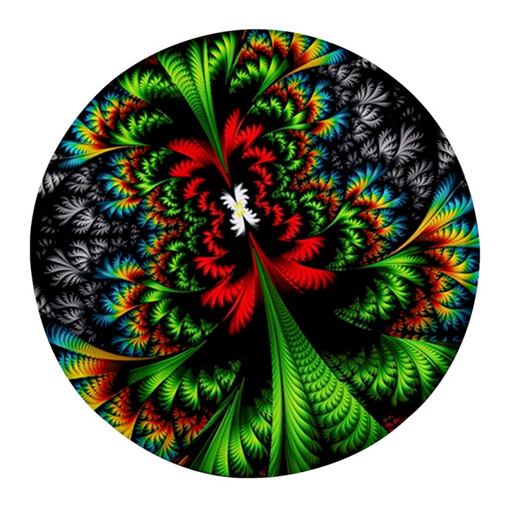 Kaleidoscopic Tropic Round Glass Fridge Magnet (4 pack)