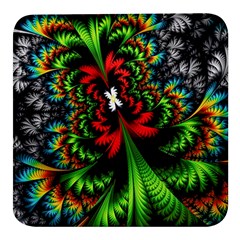 Kaleidoscopic Tropic Square Glass Fridge Magnet (4 Pack) by Grandong