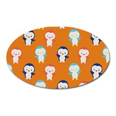 Cute Penguin Funny Pattern Oval Magnet