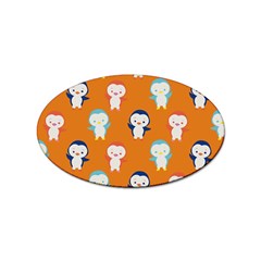 Cute Penguin Funny Pattern Sticker Oval (100 Pack)