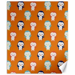 Cute Penguin Funny Pattern Canvas 8  X 10  by Grandong